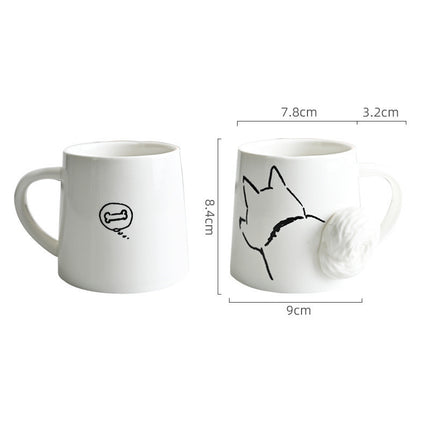 Japanese Creative Cat Ceramic Mug – Cartoon Style with Lid & Spoon | PetPexi