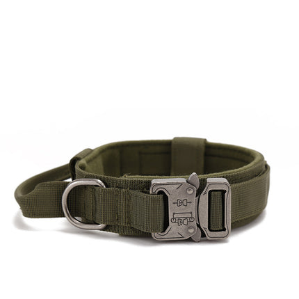 Adjustable Tactical Dog Collar – Durable Monochrome Nylon K9 Collar | Petpexi