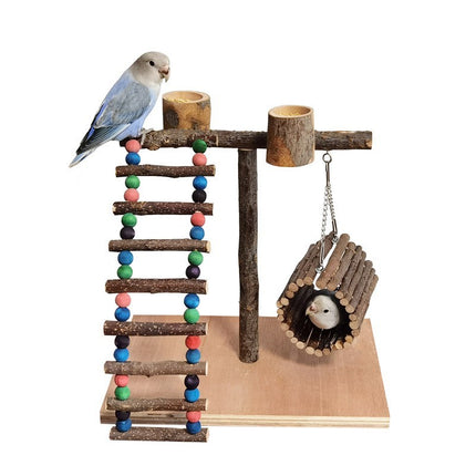 Solid Wood Parrot Station Frame Training Bird Shelf