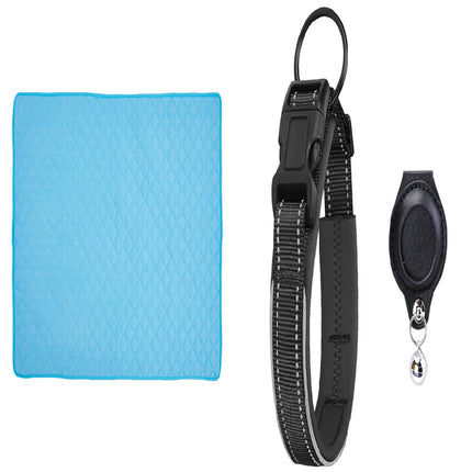 Durable Nylon AirTag Pet Collar with Leather Protective Case – Track Dogs & Cats Safely | petpexi.com