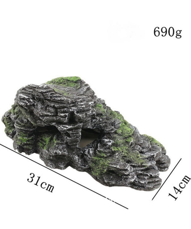 Eco-friendly resin rockery tortoise terrace aquarium decoration with climbing and sunbathing features, available at www.petpexi.com with fast free USA shipping.

