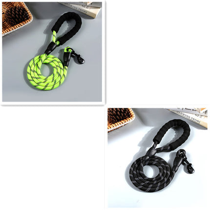 Reflective Nylon Round Rope Dog Leash – Durable Traction Belt in Multiple Colors | Petpexi