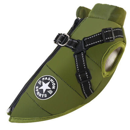 Waterproof Cotton Dog Vest – Chest-Back Winter Jacket | Petpexi