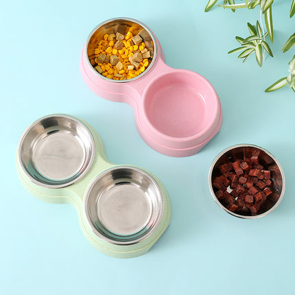 Double Pet Bowls – Stainless Steel Food & Water Feeder for Dogs & Cats | Petpexi