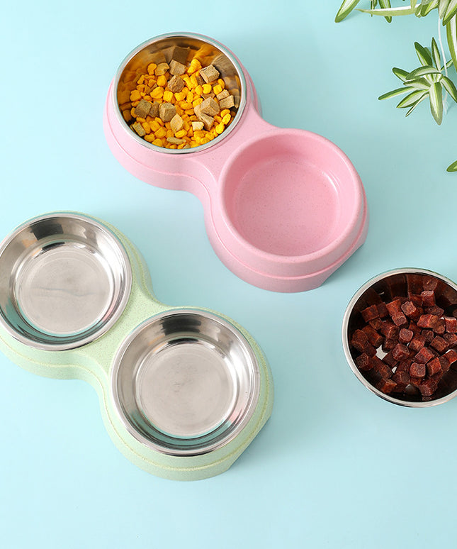 Double Pet Bowls – Stainless Steel Food & Water Feeder for Dogs & Cats | Petpexi