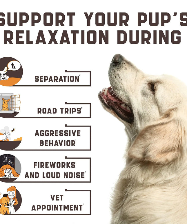 Natural Calming Chews for Dogs with Hemp Oil & Valerian Root - Peanut Butter Flavor, 180 Chews | Fast Free Shipping to USA | Premium Quality