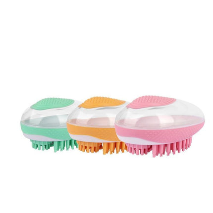 Dog Cat Bath Brush 2-in-1 Pet SPA Massage Comb – Soft Silicone Grooming & Shower Hair Cleaning Tool