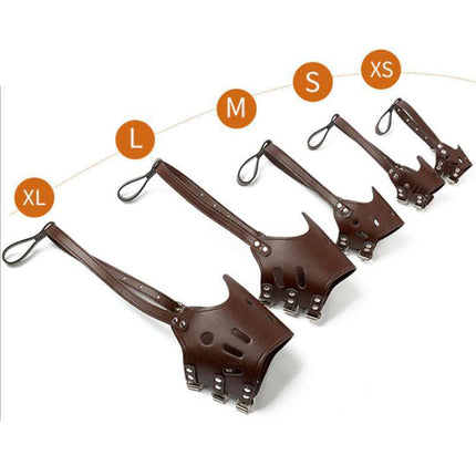 Adjustable Leather Dog Muzzle – Secure Bite-Proof Muzzle for Small & Large Dogs | Petpexi