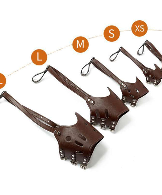 Adjustable Leather Dog Muzzle – Secure Bite-Proof Muzzle for Small & Large Dogs | Petpexi