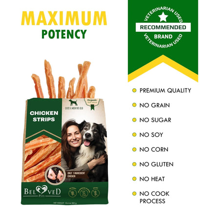 Beloved Pets Chicken Strips Dog Treats, Human-Grade, Grain-Free, 10.6 Oz-petpexi.com