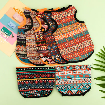 Colorful ethnic-style vest for small dogs made of soft polyester – cute, comfy pet fashion from www.petpexi.com with fast free shipping to USA

