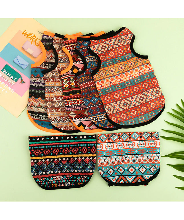 Colorful ethnic-style vest for small dogs made of soft polyester – cute, comfy pet fashion from www.petpexi.com with fast free shipping to USA

