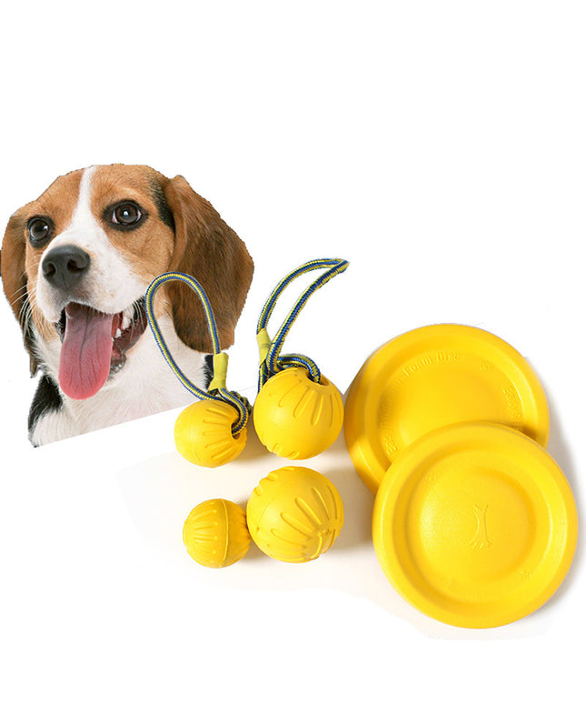 EVA Pet Ball Dog Toy from www.petpexi.com - Durable rubber frisbee and pull ring for interactive puppy training and outdoor play