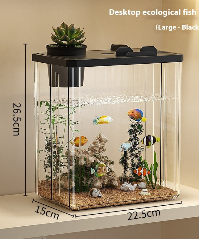 Desktop Small Thickened Plastic Fish Tank – Household Aquarium | PetPexi