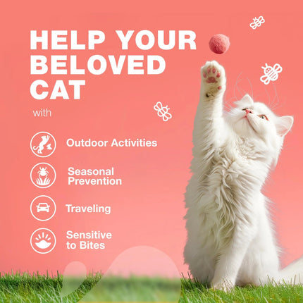Flea Treatment for Cats – Daily Oral Flea & Tick Prevention Chews – Natural Chicken Flavor – Soft Chews for All Breeds & Ages – Free U.S. Shipping