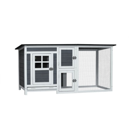 Outdoor Indoor Poultry Cage Small Animal House, Outdoor Chicken Hutch Coop with Running Cage