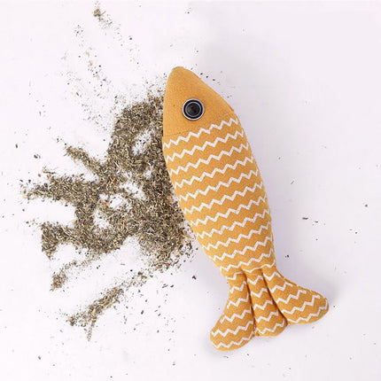 Burlap Fish Catnip Toy – Durable Kicker Pillow for Cats | Petpexi