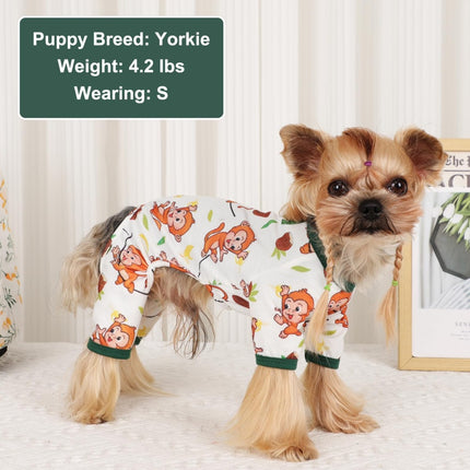 Brown Monkey Dog Pajamas for Small Dogs – Soft, Breathable & Stretchy | Petpexi