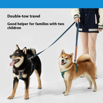 Multifunctional Dog Rope Leash with Chest Strap - Heavy-Duty Adjustable Reflective Dog Leash for Small, Medium, Large Dogs - petpexi.com