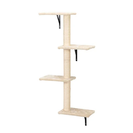 5 Pcs Wall Mounted Cat Climber Set – Floating Shelves, Scratching Posts & Cozy Cat House | Petpexi