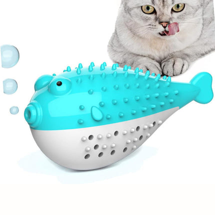 Mint Fish Cat Chew Toy – Silicone Teaser & Tooth-Cleaning Play Toy | Petpexi