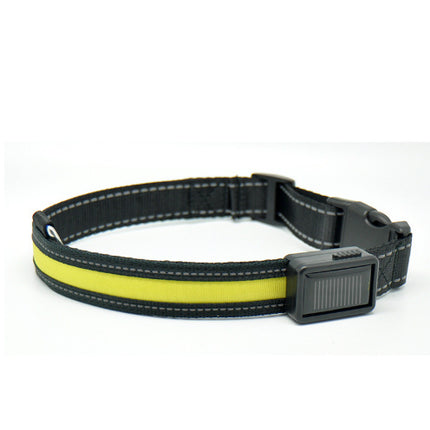 Solar Charging Fluorescent Dog Collar – Durable Nylon LED Pet Chain with Dual Charging | Petpexi