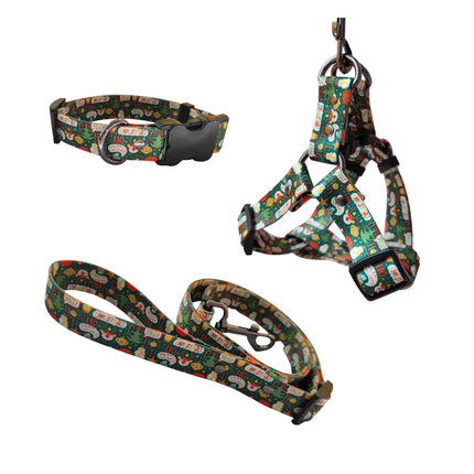 Christmas Dog Harness and Leash Set | Holiday Pet Collar Chest Strap – www.petpexi.com