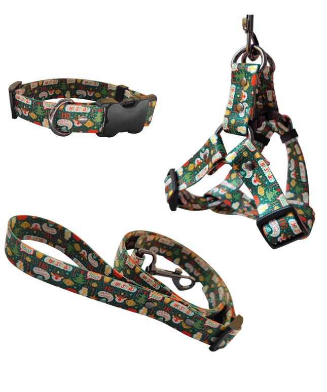 Christmas Dog Harness and Leash Set | Holiday Pet Collar Chest Strap – www.petpexi.com