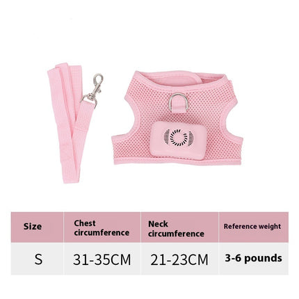 Pets Dog Vest Chest Strap Harness with Wearable Air Conditioner Cooling & Breathable Design | Petpexi