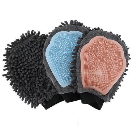 Pet Bathing Brush 2-in-1 Grooming Glove – Dual-sided Brushing, Massaging & Drying Tool | Petpexi