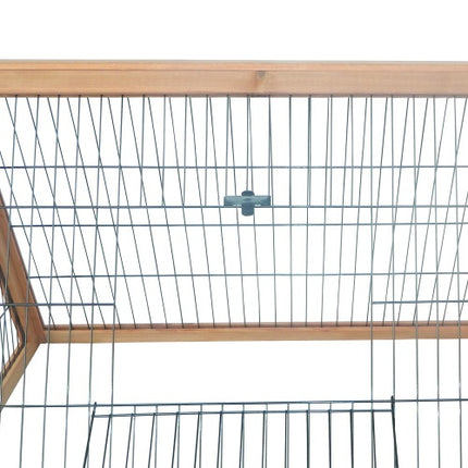 Wooden A-frame Outdoor Rabbit Cage Small Animal Cage with Running Area – 46" x 24" – Yellow