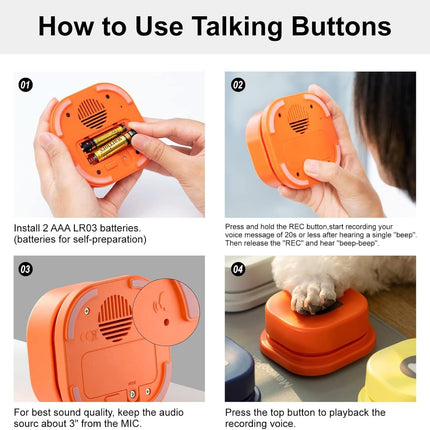 MEWOOFUN Dog Talking Buttons Set – Interactive & Durable Dog Toys | Petpexi