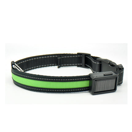 Solar Charging Fluorescent Dog Collar – Durable Nylon LED Pet Chain with Dual Charging | Petpexi