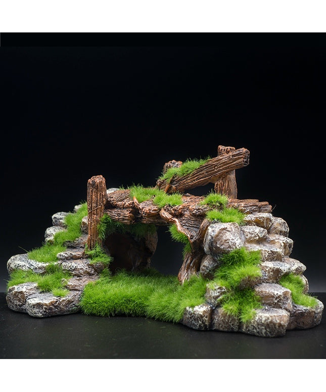 Flocking resin aquarium landscape stone decoration, realistic and non-toxic, available at www.petpexi.com with fast free USA shipping.

