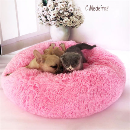 Ultra-soft round plush bed for cats and dogs – warm winter nest pad in 7 sizes – machine washable – sold by www.petpexi.com with free USA shipping

