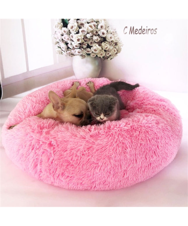Ultra-soft round plush bed for cats and dogs – warm winter nest pad in 7 sizes – machine washable – sold by www.petpexi.com with free USA shipping

