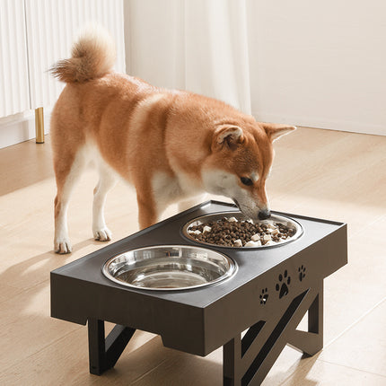 Black collapsible pet feeder bowl made of plastic, ideal for travel and outdoor use – available now on www.petpexi.com with fast & free USA shipping

