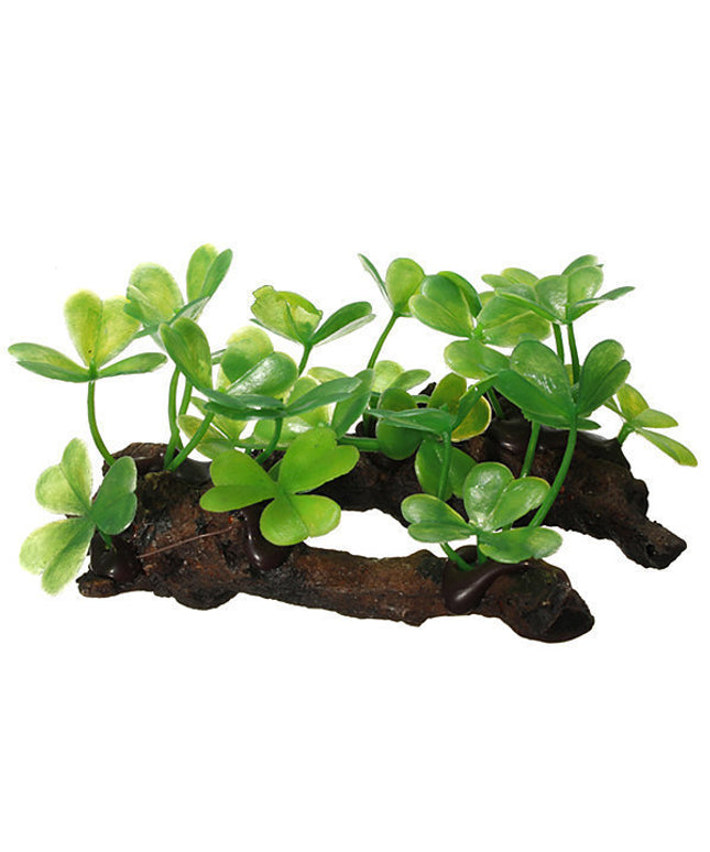 Grass and Wood Decoration Simulation Plant – Eco-Friendly Aquarium Decor with Shamrock Clover and Sunken Wood by www.petpexi.com, Fast Free USA Shipping