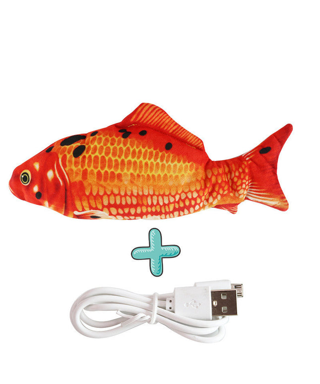 Interactive plush fish cat toy in realistic designs for biting and kicking play, premium quality from PetPexi with free USA shipping

