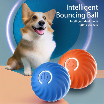 Interactive Bouncing Ball for Dogs from www.petpexi.com, a self-moving, USB rechargeable smart toy with noise-reducing urchin cover for pet entertainment.