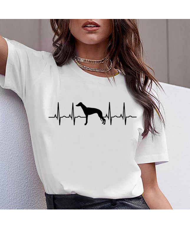Kawaii Dog Digital Print Polyester T-Shirt – Cute Streetwear Tee for Pet Lovers – PetPexi, Free USA Shipping

