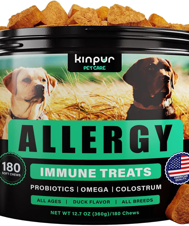 Kinpur Pet Care Natural Dog Allergy Chews for Itchy Skin and Seasonal Allergies - 180 Chews, available at www.petpexi.com