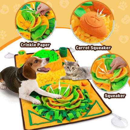 Large plush snuffle mat for dogs – interactive slow feeding toy for stress relief and mental training – available at petpexi.com with free USA shipping

