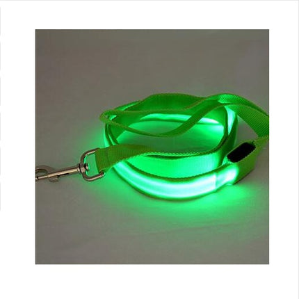 LED illuminated reflective dog leash – nylon pet leash rope with light from petpexi.com