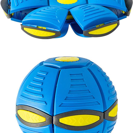 Magic flying saucer ball toy with 6 lights for dogs and kids – transforming interactive play ball from www.petpexi.com with fast USA shipping

