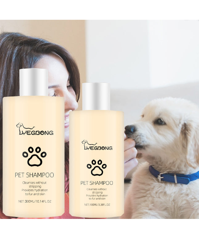 Mild and clean pet shampoo bottle for dogs, 100ml and 300ml, softens and detangles fur

