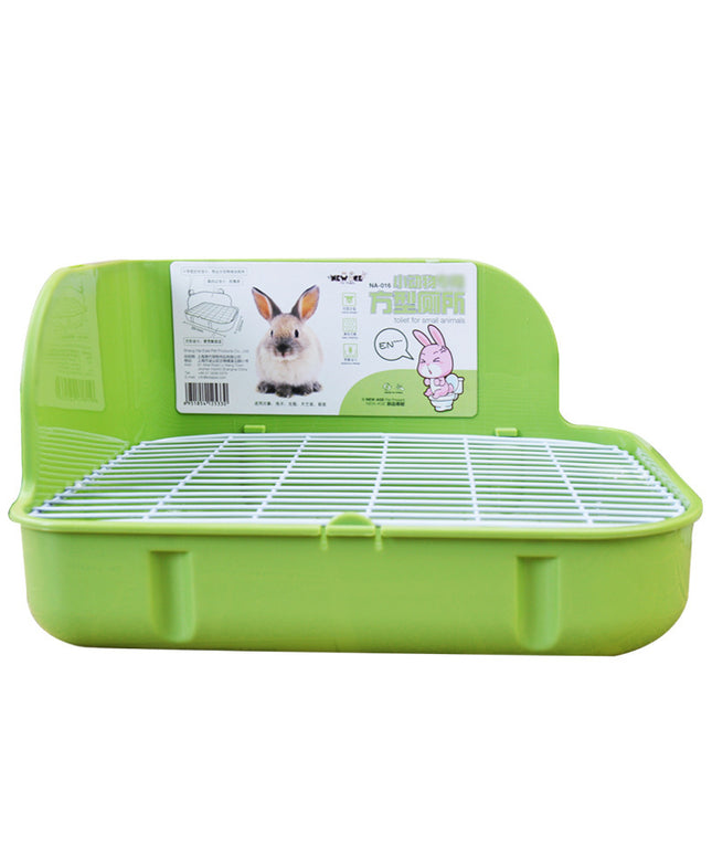 New Anji Square Toilet for small pets like rabbits, chinchillas, guinea pigs, and mink in green, pink, and yellow

