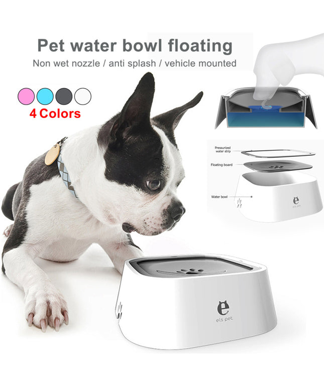Large 1L no-spill pet water bowl with anti-wet mouth floating disk – perfect for dogs and cats – BPA-free, clean water design – www.petpexi.com

