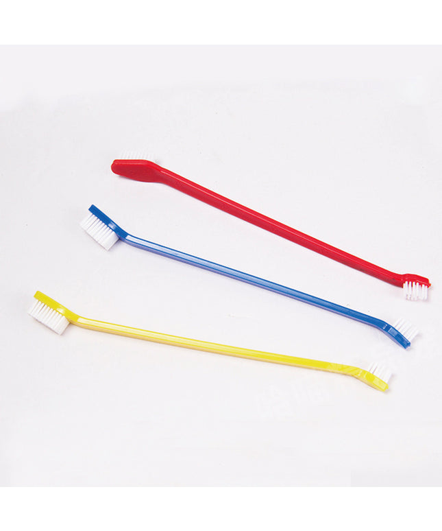 Nylon bristle dog toothbrush with plastic paw print handle by Petpexi for effective oral cleaning and dental hygiene in dogs

