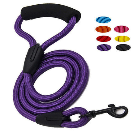 Durable and high-quality nylon pet dog reflective collar for added safety, featuring a foam handle for comfort and a strong metal pull hook for reliability.

